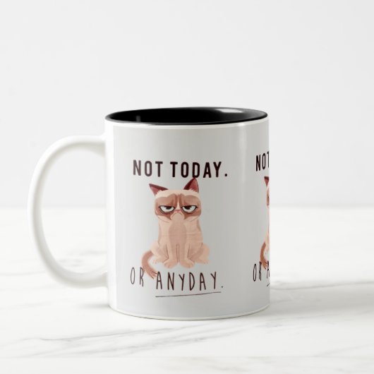 Niet vandaag of op welke dag dan ook tweekleurige koffiemok (Links)