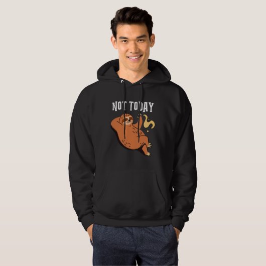 Niet vandaag ontwerp met een luiaard rust op een T Hoodie (Voorkant volledig)