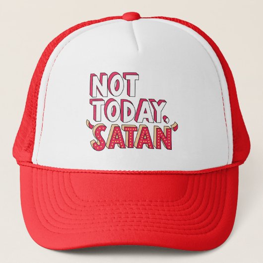 Niet vandaag Satan Cartoon Trucker Pet (Voorkant)