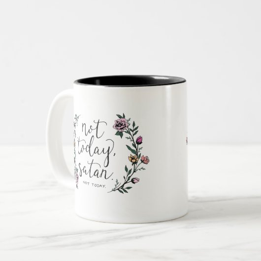 Niet vandaag, Satan Coffee Mok, Grappig Mug, Creat Tweekleurige Koffiemok (Voorkant links)