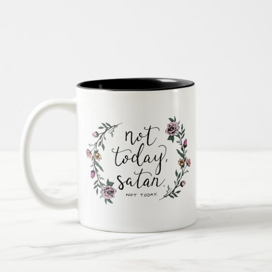 Niet vandaag, Satan Coffee Mok, Grappig Mug, Creat Tweekleurige Koffiemok (Links)