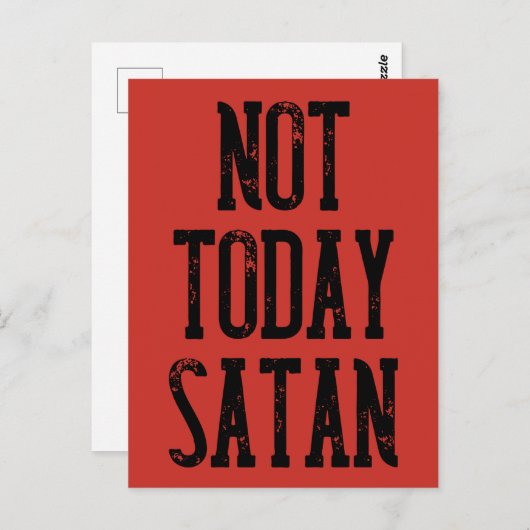 Niet vandaag satan Funny Quotes Briefkaart (Voorkant / Achterkant)