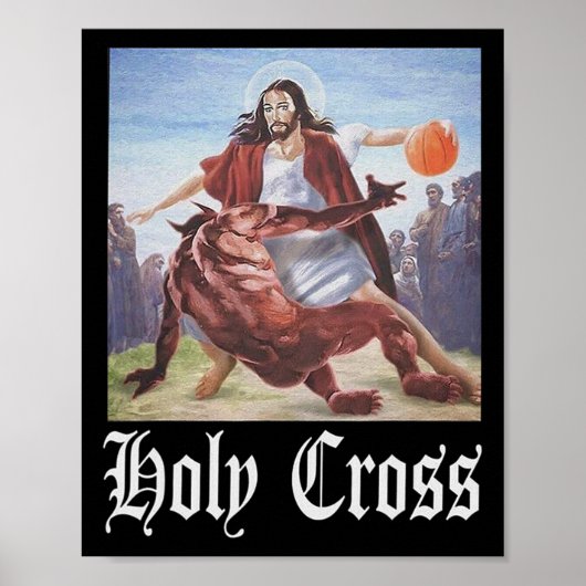Niet Vandaag Satan Jezus Crossover Bysketbyll Heil Poster (Voorkant)