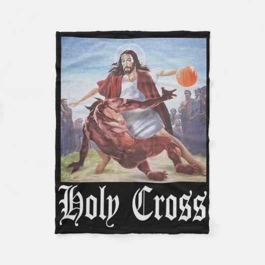 Niet vandaag Satan Jezus Crossover Bysketbyll Holy Fleece Deken (Voorkant)