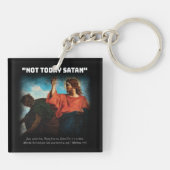 Niet vandaag Satan Mattheüs 4:10 Wit Sleutelhanger (Achterkant)