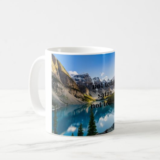 " niet vandaag satan , niet vandaag " , koffie - m koffiemok (Voorkant links)