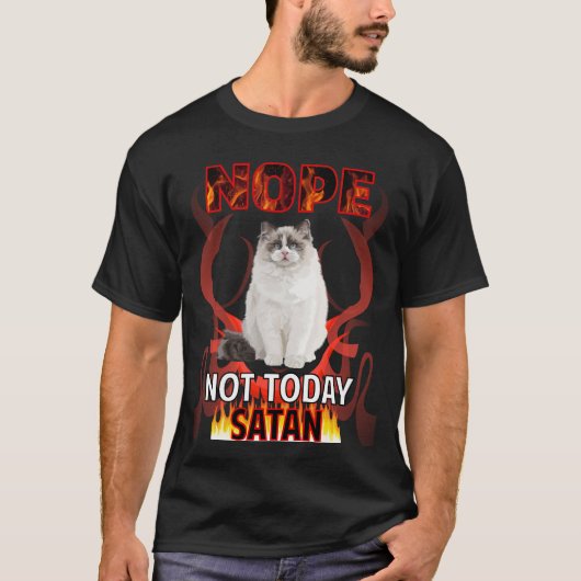 Niet Vandaag Satan Ragdoll Kat 01 T-shirt (Voorkant)