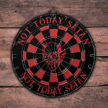 Niet vandaag Satan Zwart Rood Dartbord<br><div class="desc">Introductie van het ultieme statement stuk voor uw speelkamer of man grot - de "Not Today Satan" Red & Black Dartboard met Devil Pic in het midden! Dit unieke en edgy dartboard is perfect voor diegenen die een vleugje duisternis in hun inrichting waarderen. Het levendige rode en zwarte kleurenschema voegt...</div>