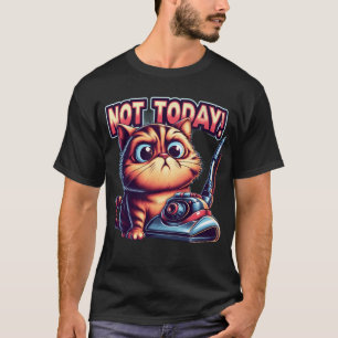 "Niet vandaag!" Schattige chagrijnige kat met stof T-shirt