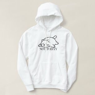 Niet Vandaag Schattige Lui Kat Gevoel Hoodie
