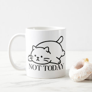 Niet Vandaag Schattige Lui Kat Gevoel Koffiemok