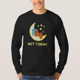 Niet vandaag Slapen Beer Lazy Novelty Sterrennacht T-shirt