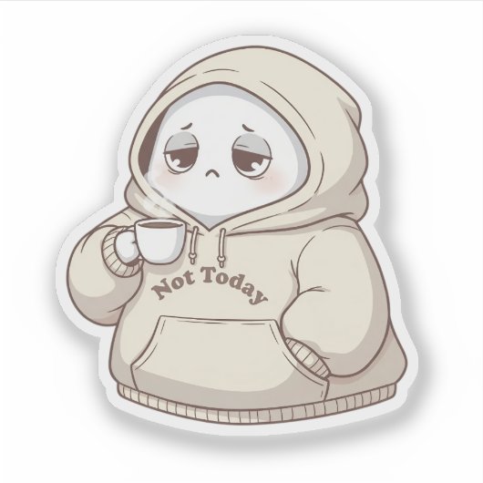 Niet vandaag Sticker (Voorkant)