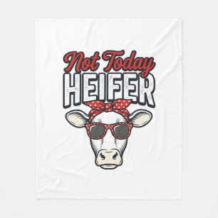 Niet Vandaag Vaars Grappige Koe Vintage Vector Ont Fleece Deken