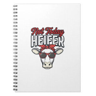 Niet Vandaag Vaars Grappige Koe Vintage Vector Ont Notitieboek