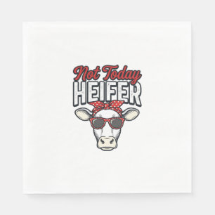 Niet Vandaag Vaars Grappige Koe Vintage Vector Ont Servet