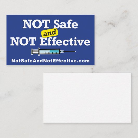 Niet veilig en niet effectief Visitekaartje (Voorkant / Achterkant)