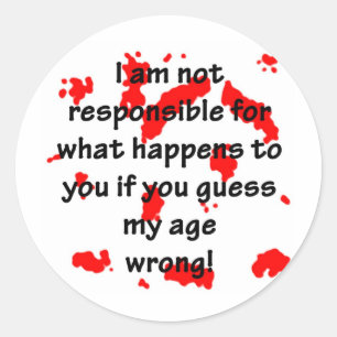 Niet verantwoordelijk ronde sticker