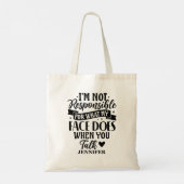 Niet verantwoordelijk voor Sarcastisch offensief Tote Bag (Achterkant)