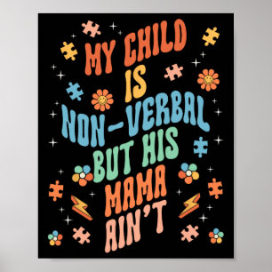Niet-verbaal autistische niet-sprekende spraak poster