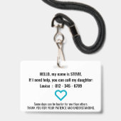 Niet-verbaal spraakwolk badge (Achterkant met lanyard)