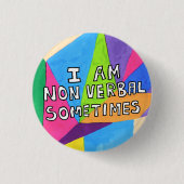 Niet-verbale autismespectrumstoornis ADHD autistis Ronde Button 3,2 Cm (Voorkant)