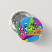 Niet-verbale autismespectrumstoornis ADHD autistis Ronde Button 3,2 Cm (Voorkant /achterkant)