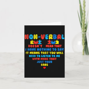 Niet-verbale hartpuzzel luister naar autisme bewus kaart