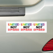 Niet verdeeld - rood, wit, blauw bumpersticker (Op auto)