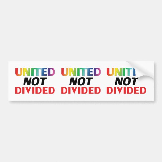 Niet verdeeld - rood, wit, blauw bumpersticker (Voorkant)