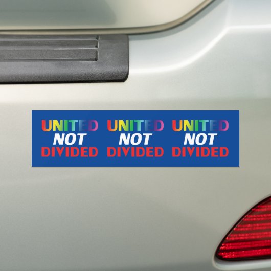 Niet verdeeld - rood, wit, blauw, lgbetq pride bumpersticker (Op auto)