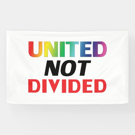 Niet verdeeld - rood, wit, blauw, lgbtq lgbt spandoek (Horizontaal)