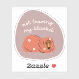 Niet verlaten van mijn deken hond illustratie herf sticker