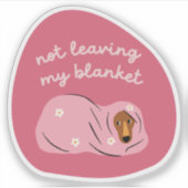 Niet verlaten van mijn deken hond illustratie kers sticker (Voorkant)