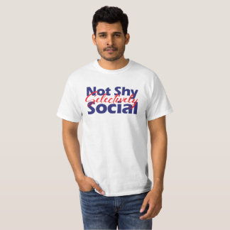 Niet verlegen selectief sociaal vet rood & blauw t t-shirt