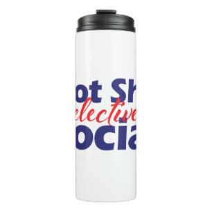 Niet verlegen selectief sociaal vet rood & blauw t thermosbeker