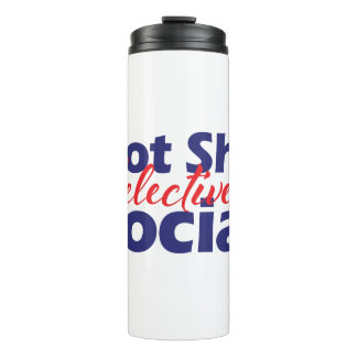 Niet verlegen selectief sociaal vet rood & blauw t thermosbeker