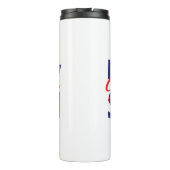 Niet verlegen selectief sociaal vet rood & blauw t thermosbeker (Achterkant)