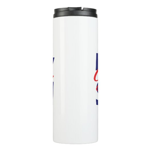 Niet verlegen selectief sociaal vet rood & blauw t thermosbeker (Achterkant)