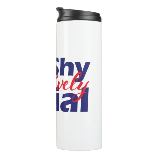 Niet verlegen selectief sociaal vet rood & blauw t thermosbeker (Geroteerd rechts)