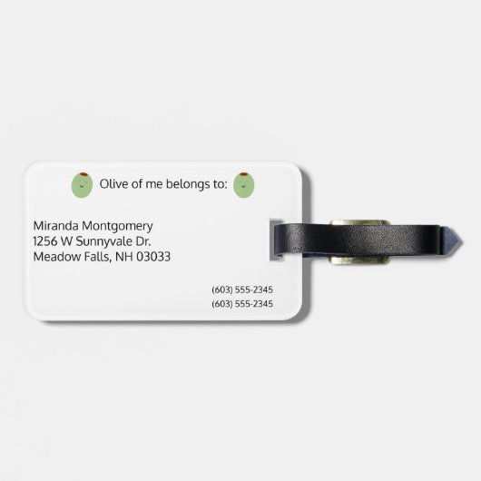 Niet verloren Pun Bagagelabel (Achterkant horizontaal)