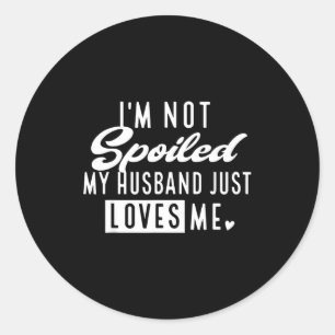 Niet verwend echtgenoot houdt van vrouw ronde sticker