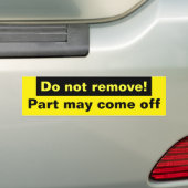 Niet verwijderen! bumpersticker (Op auto)