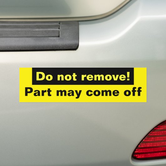 Niet verwijderen! bumpersticker (Op auto)