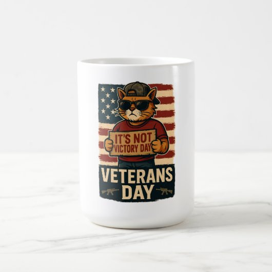 Niet Victory Day Bold Cat - Veterans Day Design Koffiemok (Center)