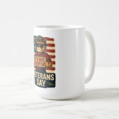 Niet Victory Day Bold Cat - Veterans Day Design Koffiemok (Voorkant rechts)