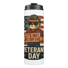 Niet Victory Day Bold Cat - Veterans Day Design Thermosbeker