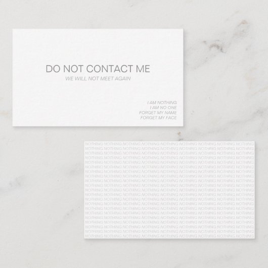 Niet-Visitekaartjes Visitekaartje (Voorkant / Achterkant)