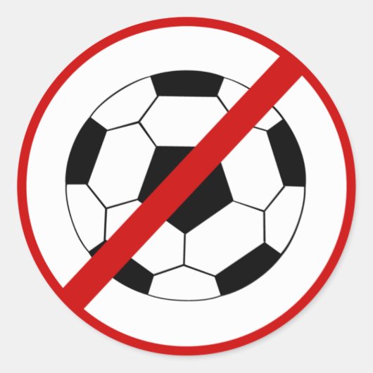 niet voetballen ronde sticker (Voorkant)