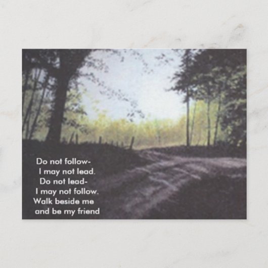 NIET VOLGEN DAT IK NIET KAN LEIDEN BRIEFKAART (Voorkant)